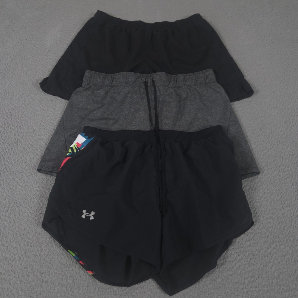 LOT‎ OF 3 Nike x Under Armour Shorts Womens M Dri-FIT Attack Fly-By Floral Mesh